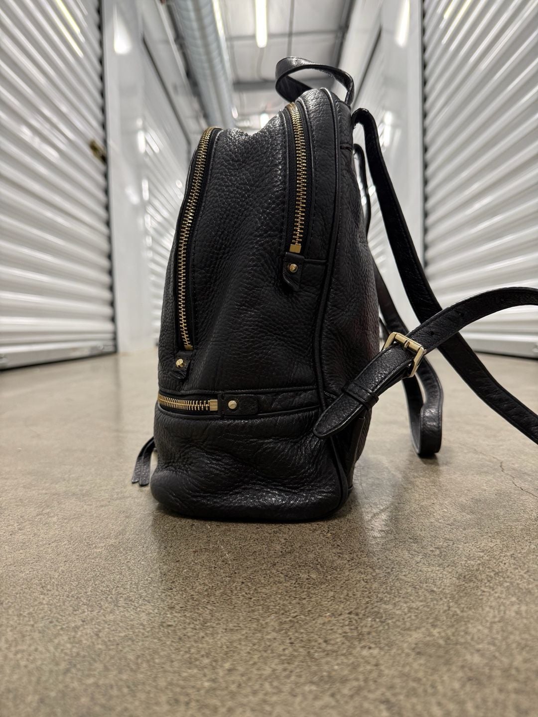Michael Kors Black Pebbled Leather Backpack 6