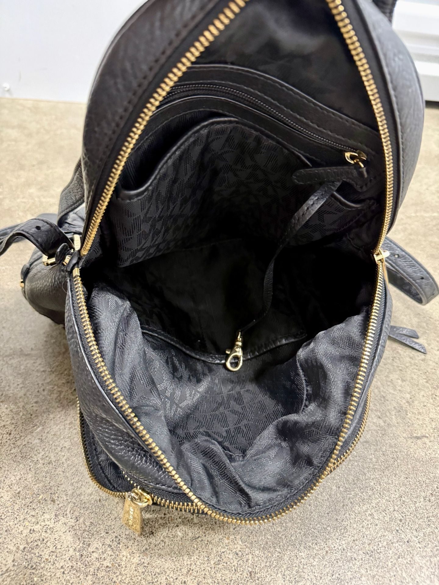 Michael Kors Black Pebbled Leather Backpack 8