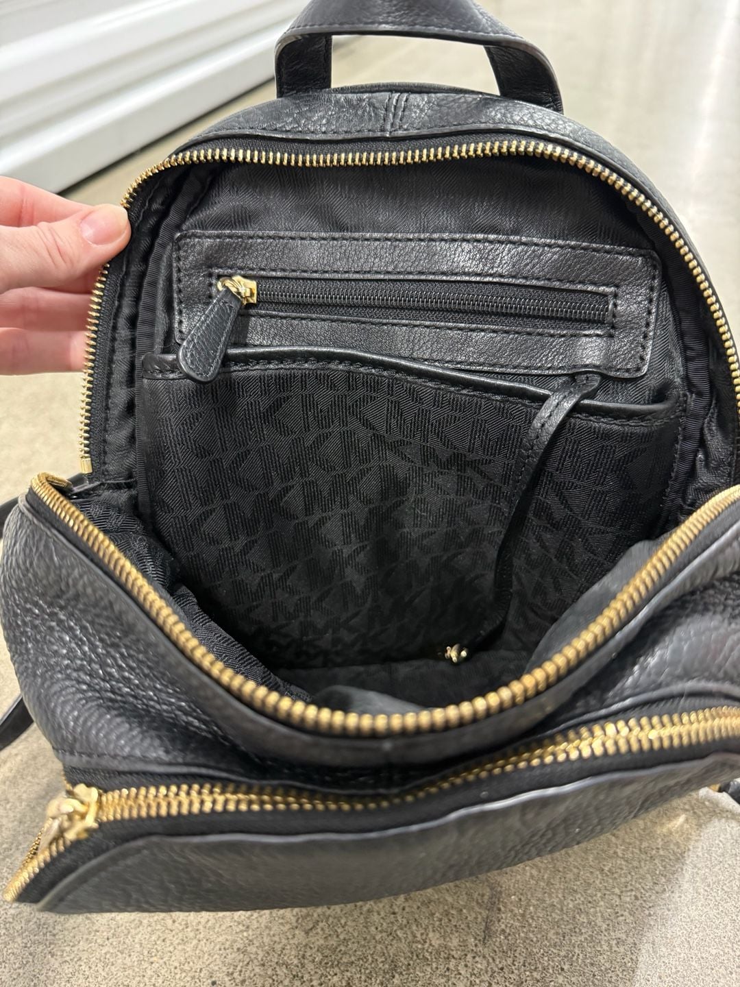 Michael Kors Black Pebbled Leather Backpack 9