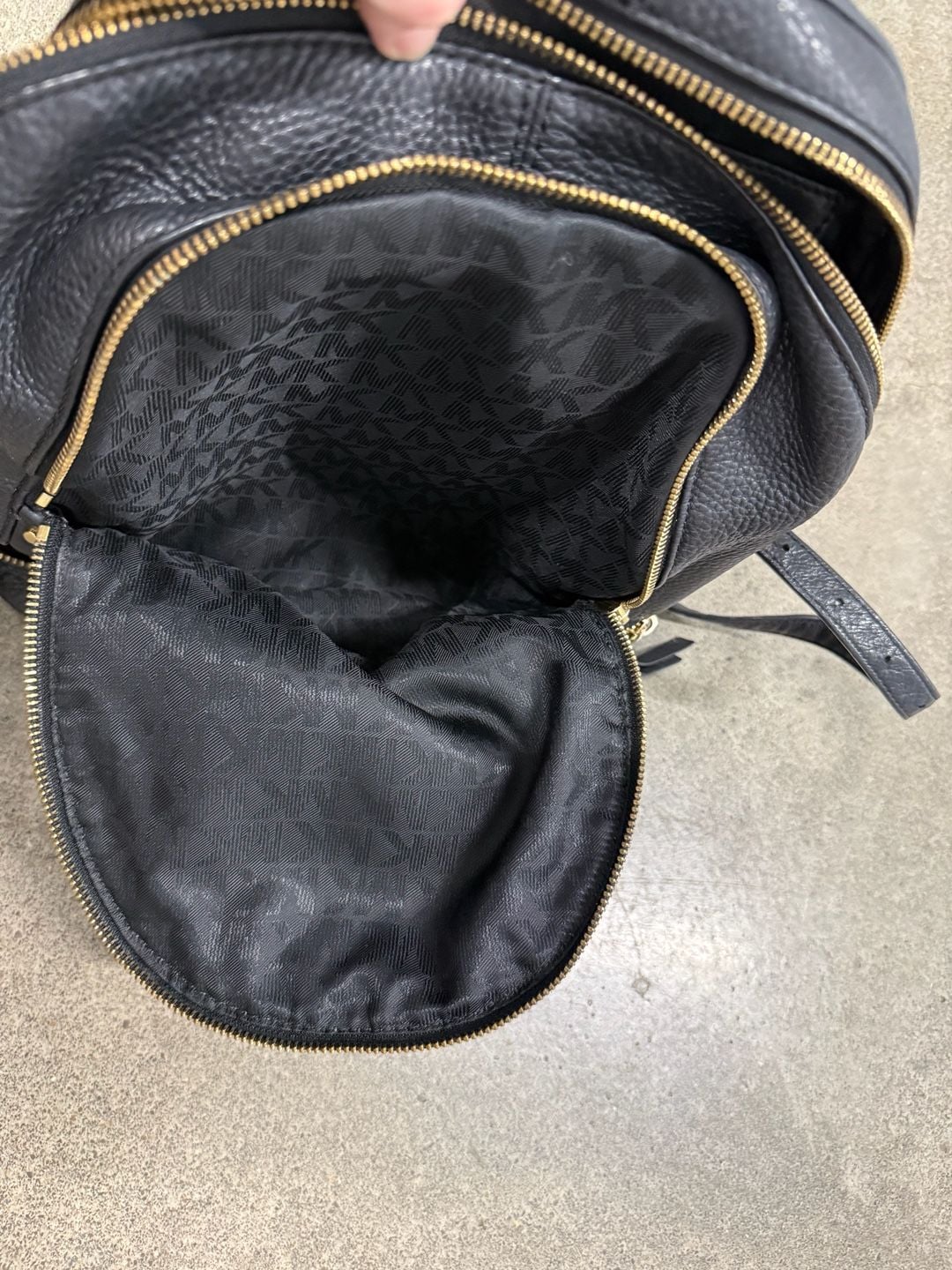 Michael Kors Black Pebbled Leather Backpack 10