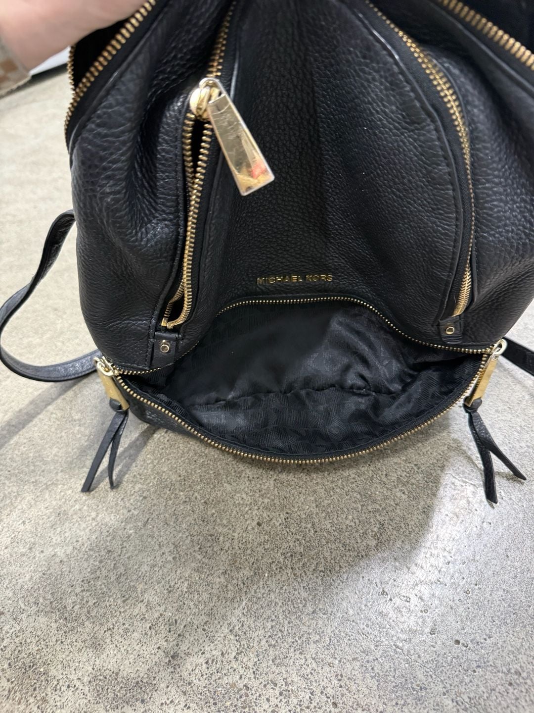 Michael Kors Black Pebbled Leather Backpack 11