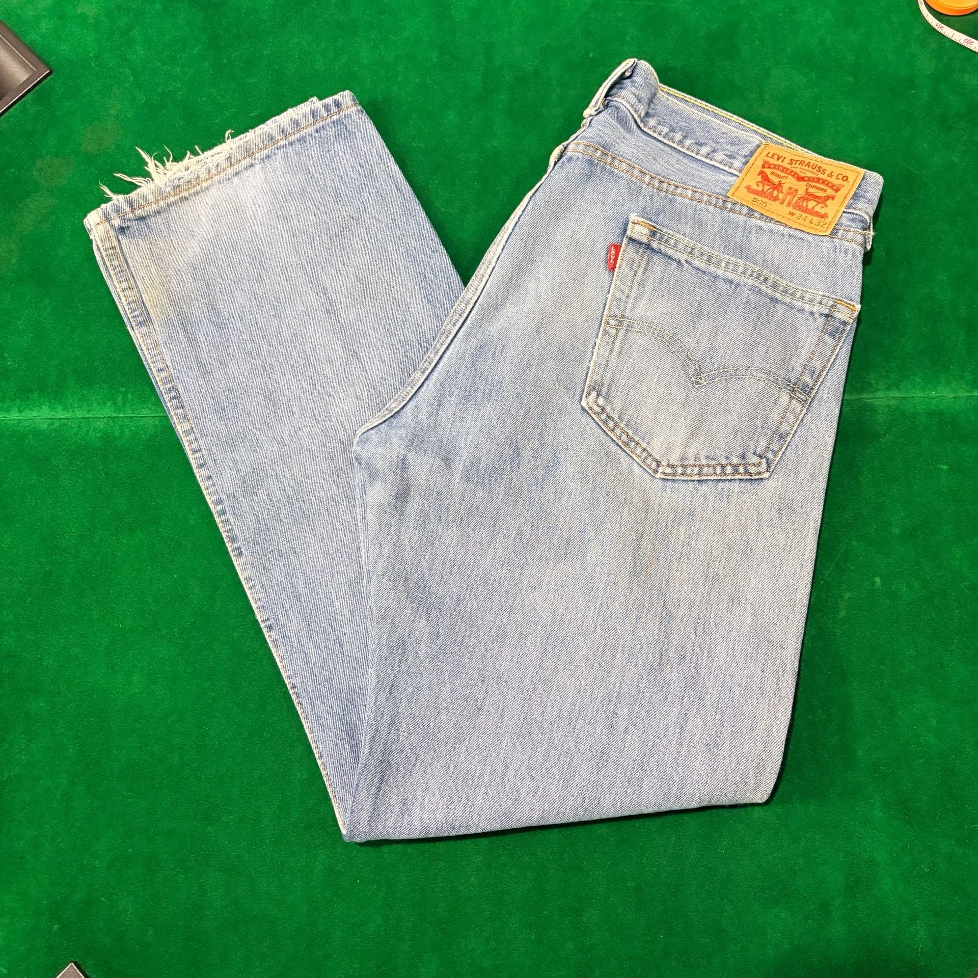 Levi's 505 Straight Leg Jeans 34x32 Light Wash 2