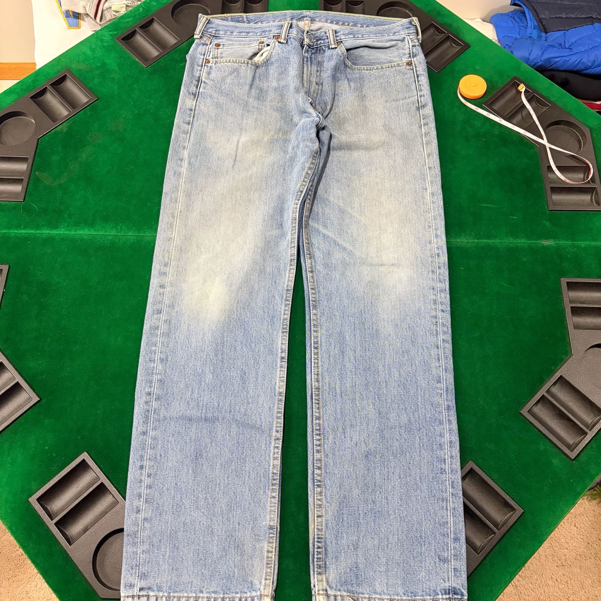 Levi's 505 Straight Leg Jeans 34x32 Light Wash 4