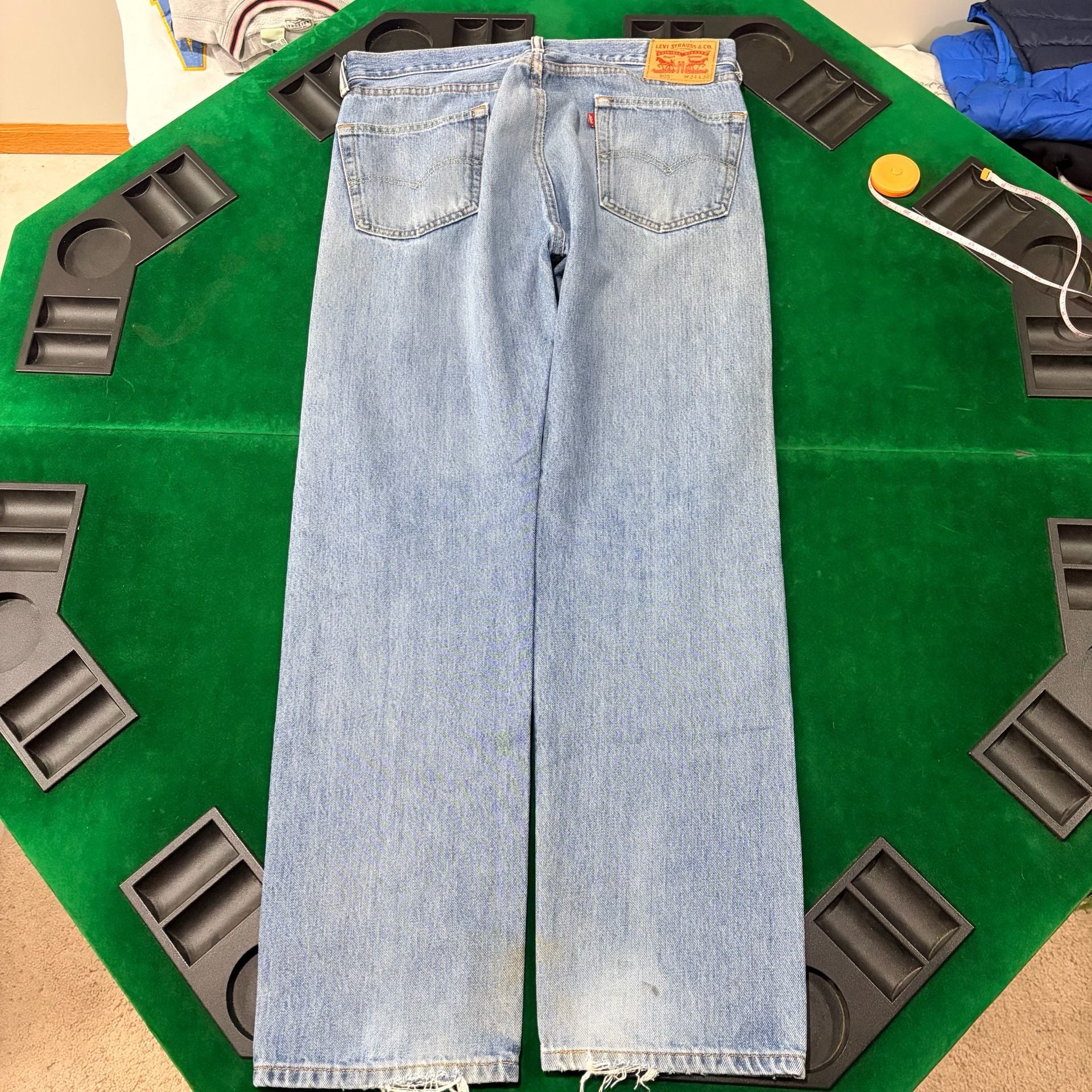 Levi's 505 Straight Leg Jeans 34x32 Light Wash 5