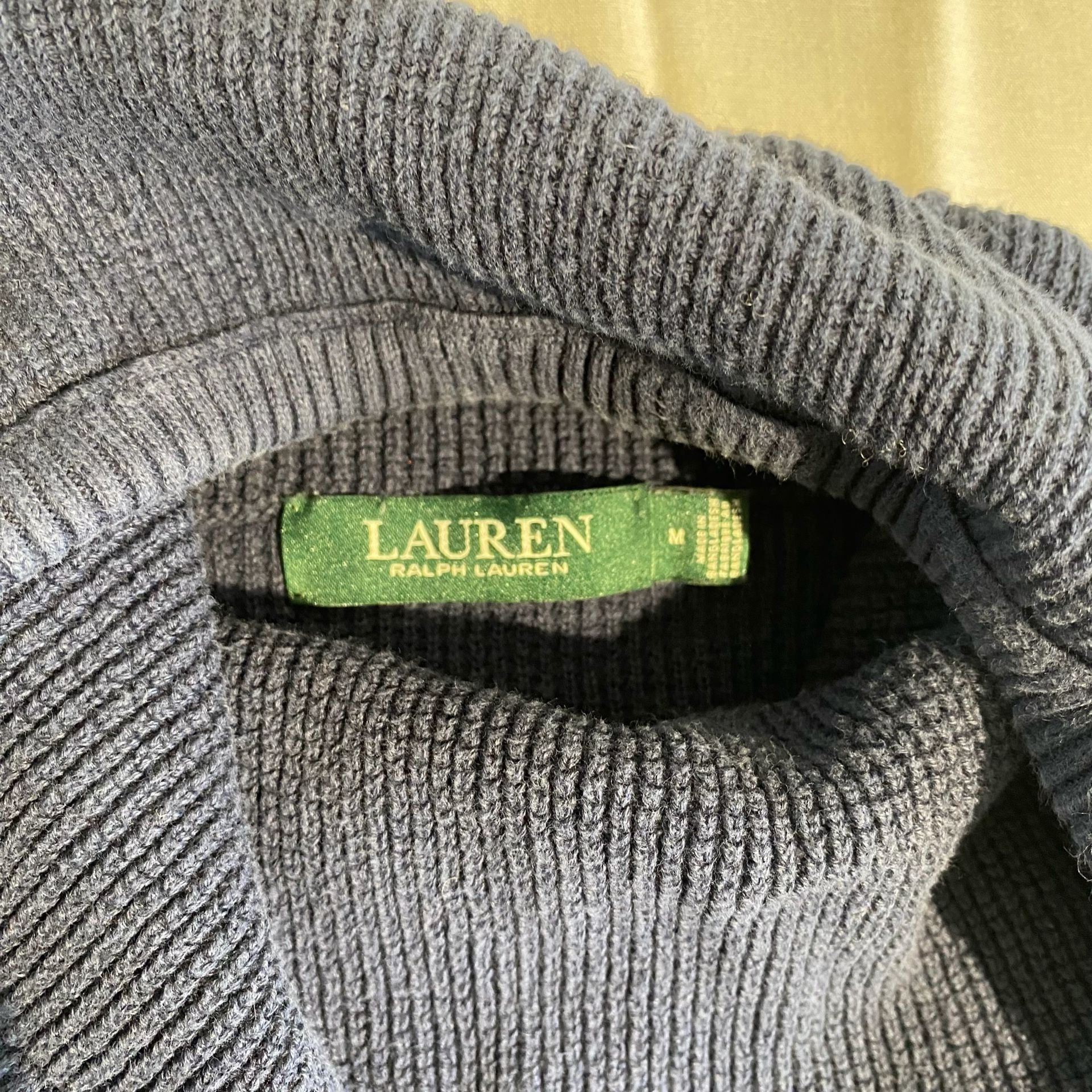 Lauren Ralph Lauren Blue Ribbed Cowl Neck Sweater 4