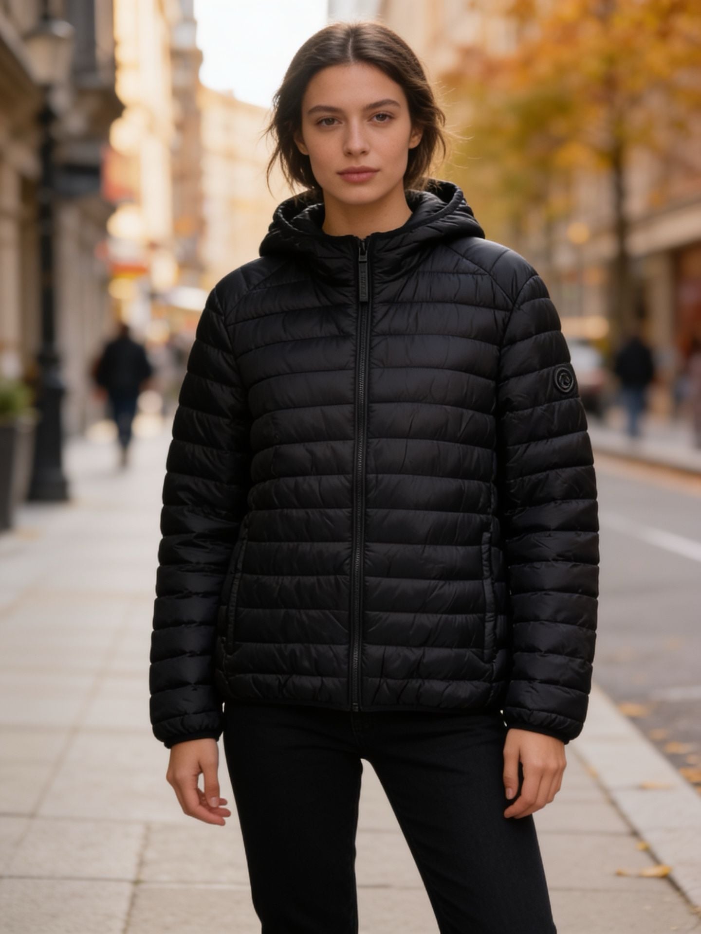 New Michael Kors Puffer Jacket Size M Black Hooded Winter Coat 2
