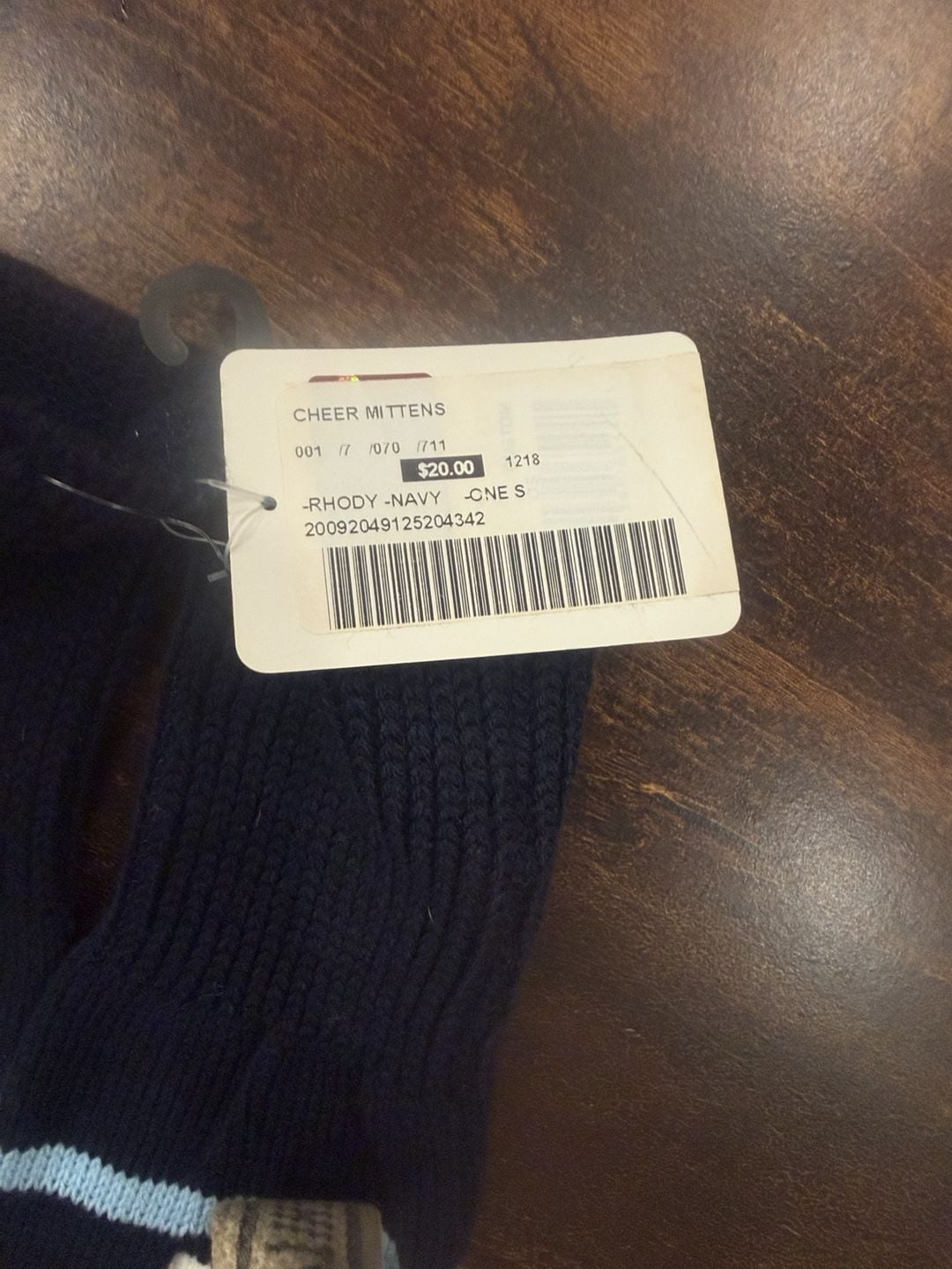 Logo Inc. Rhody Cheer Mittens Navy Blue Light Blue White New 4