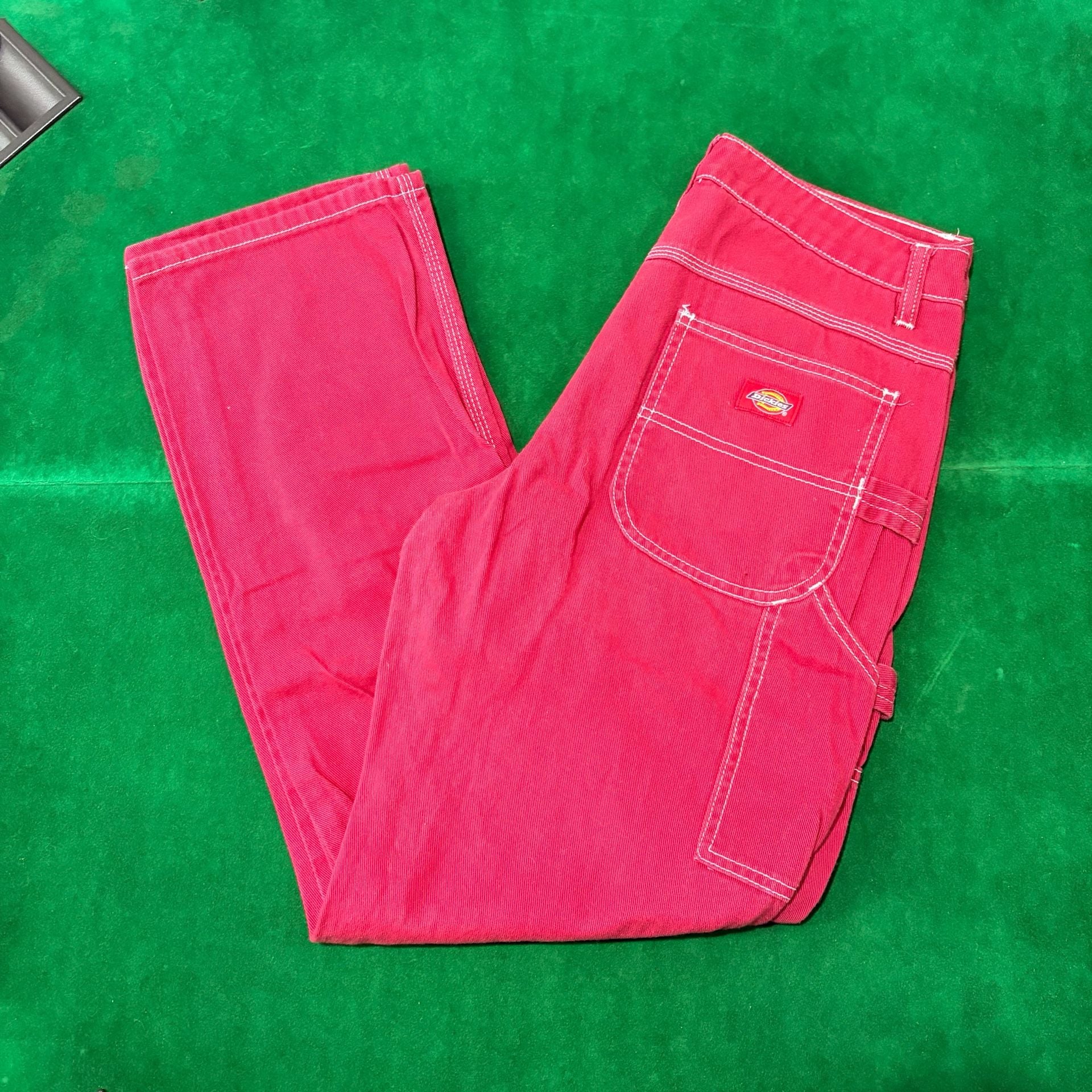 Dickies Carpenter Pants Size 7/28 Red Cotton Utility 2