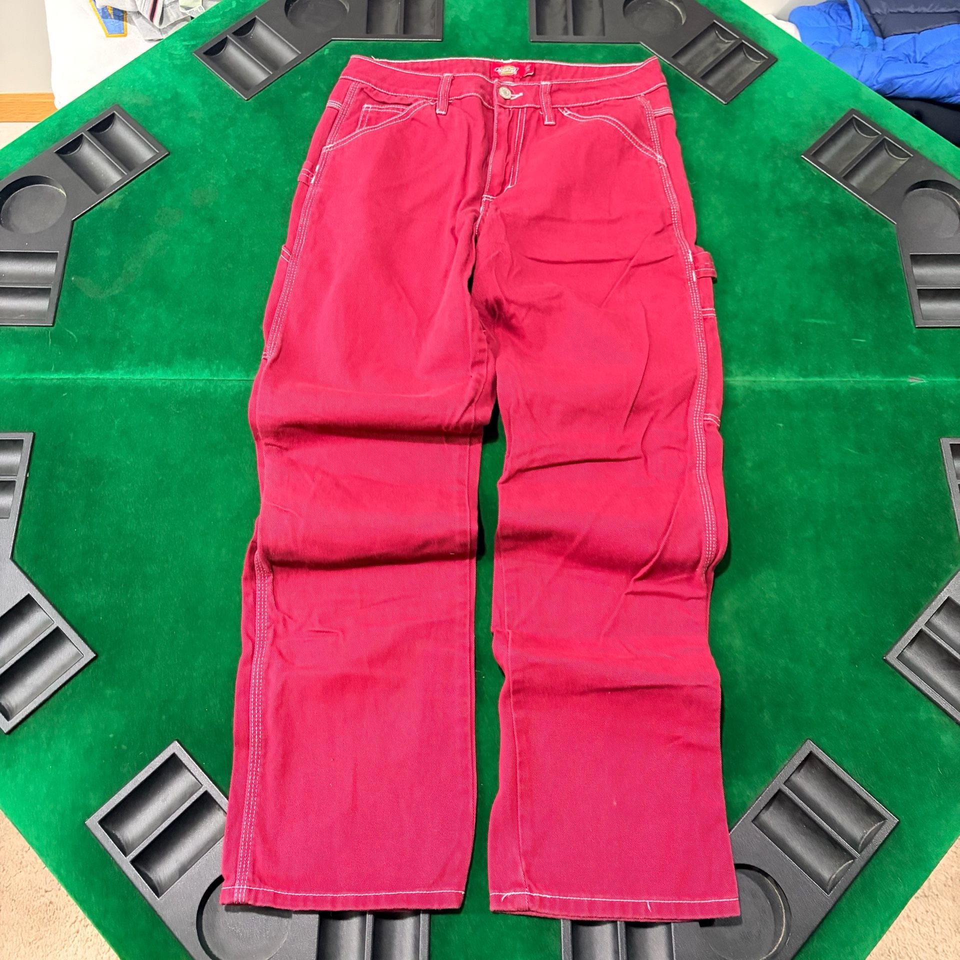 Dickies Carpenter Pants Size 7/28 Red Cotton Utility 3