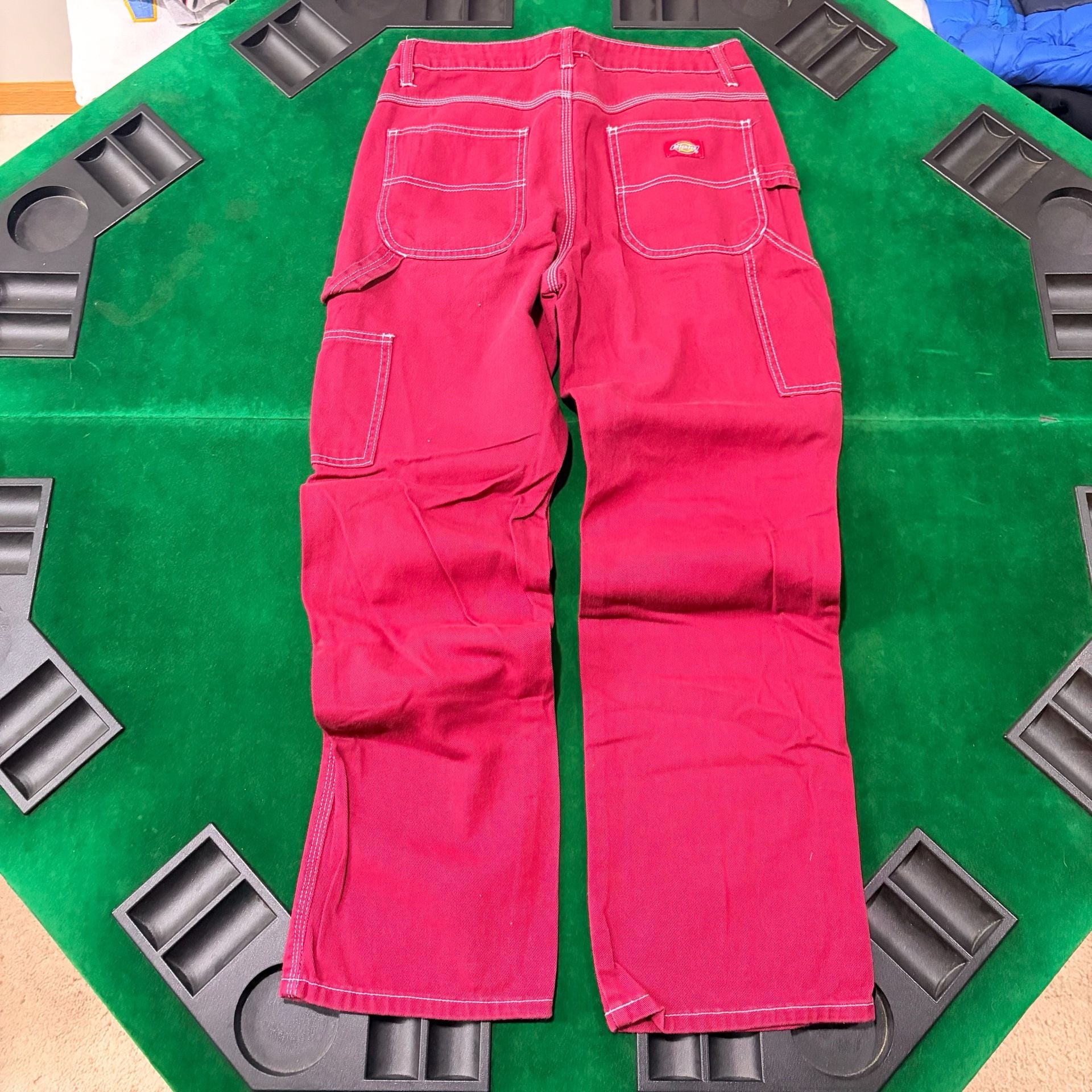 Dickies Carpenter Pants Size 7/28 Red Cotton Utility 4