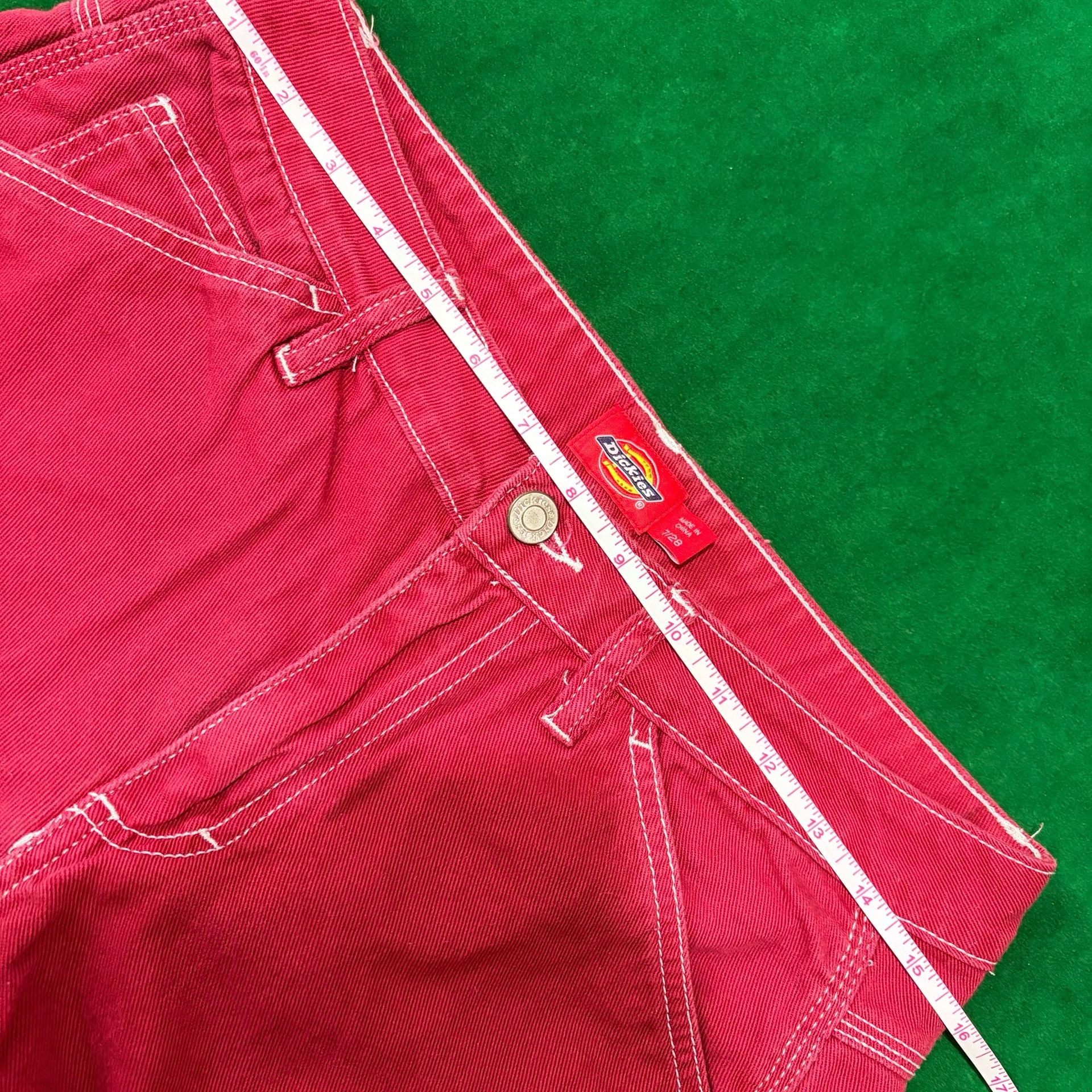 Dickies Carpenter Pants Size 7/28 Red Cotton Utility 5