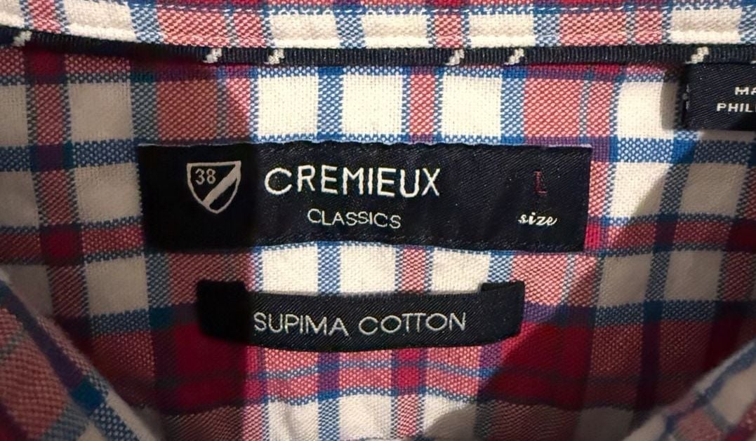 Cremieux Classics Short Sleeve Plaid Cotton Button Down Shirt L 3