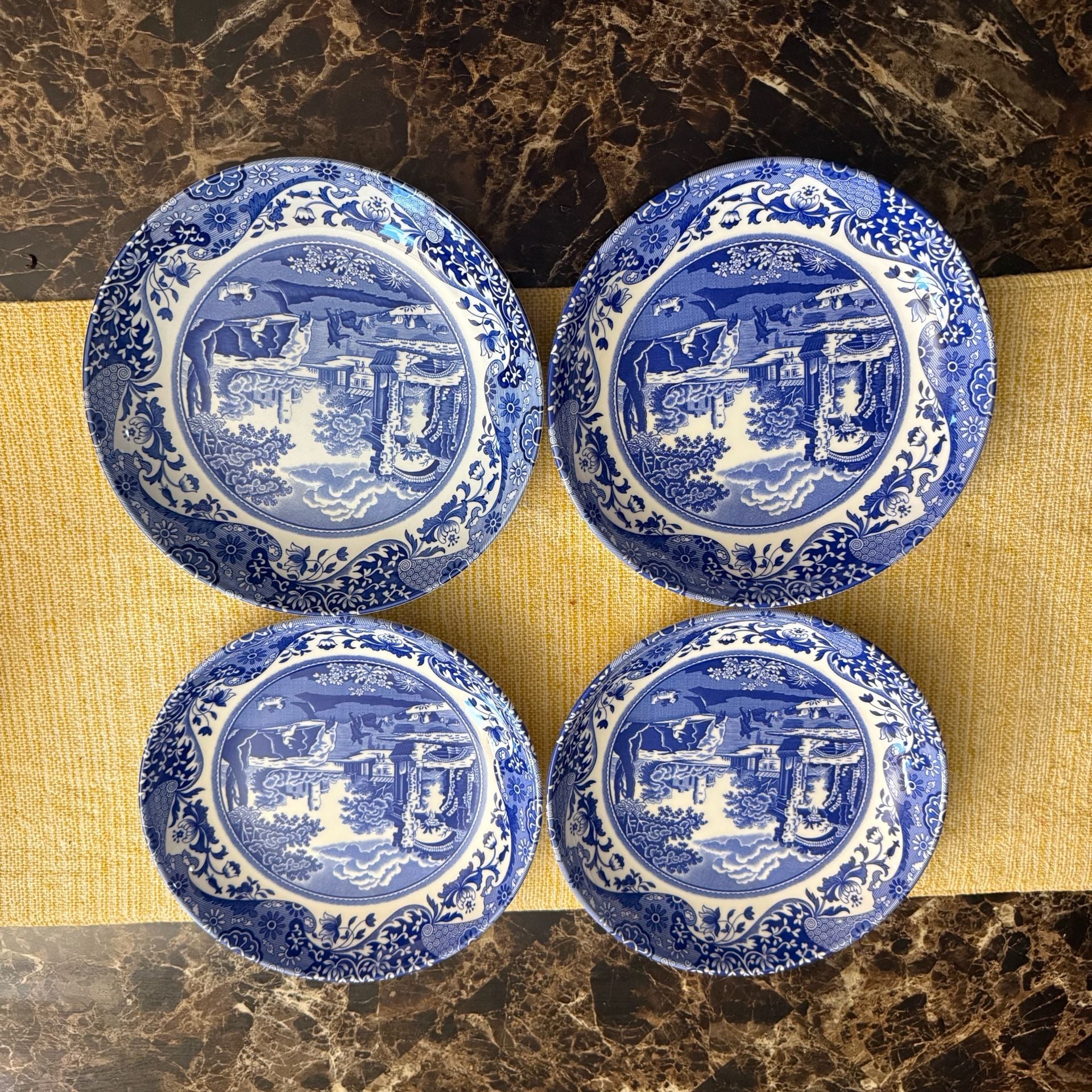 Spode Italian Blue White Salad Plates Set Of 4 1
