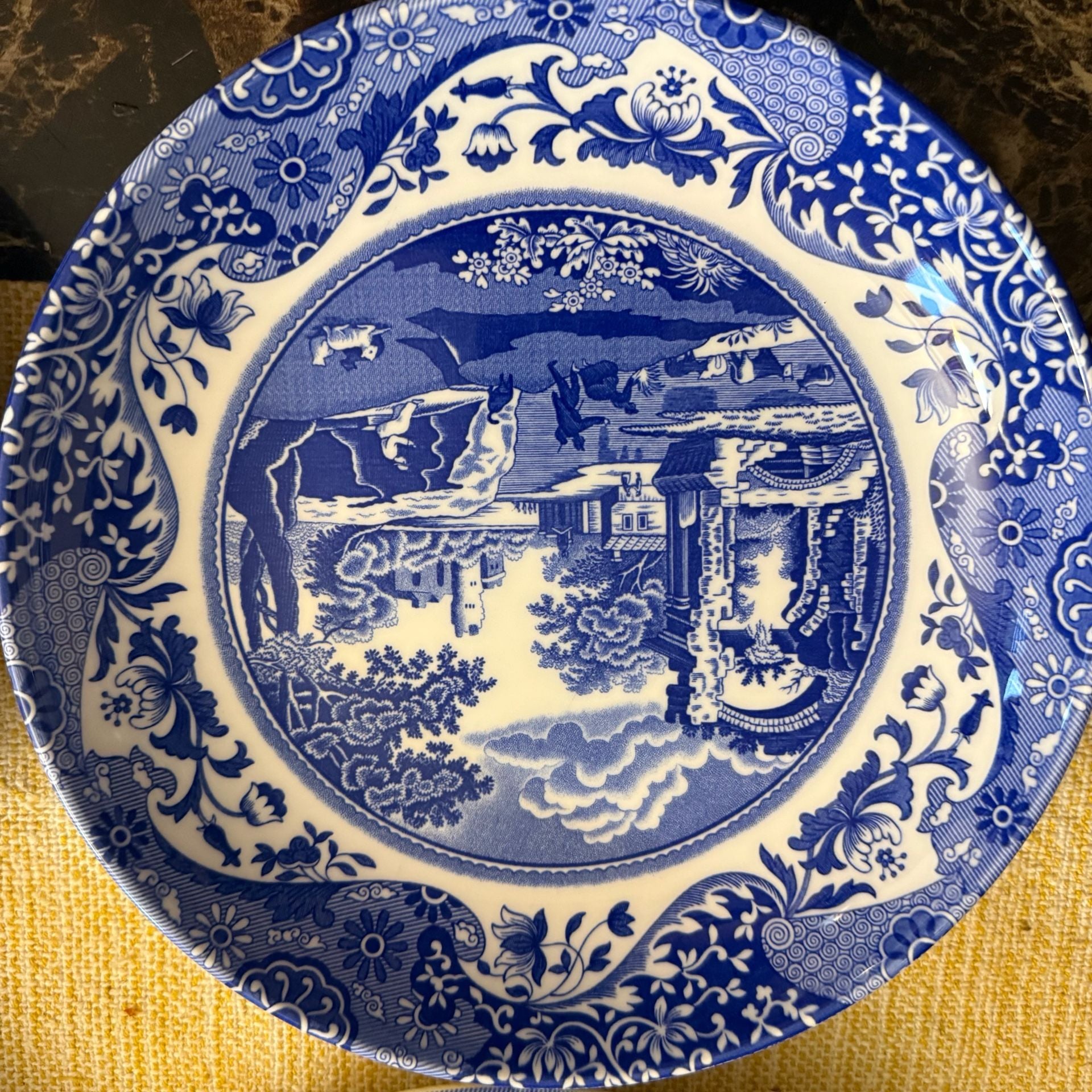 Spode Italian Blue White Salad Plates Set Of 4 2