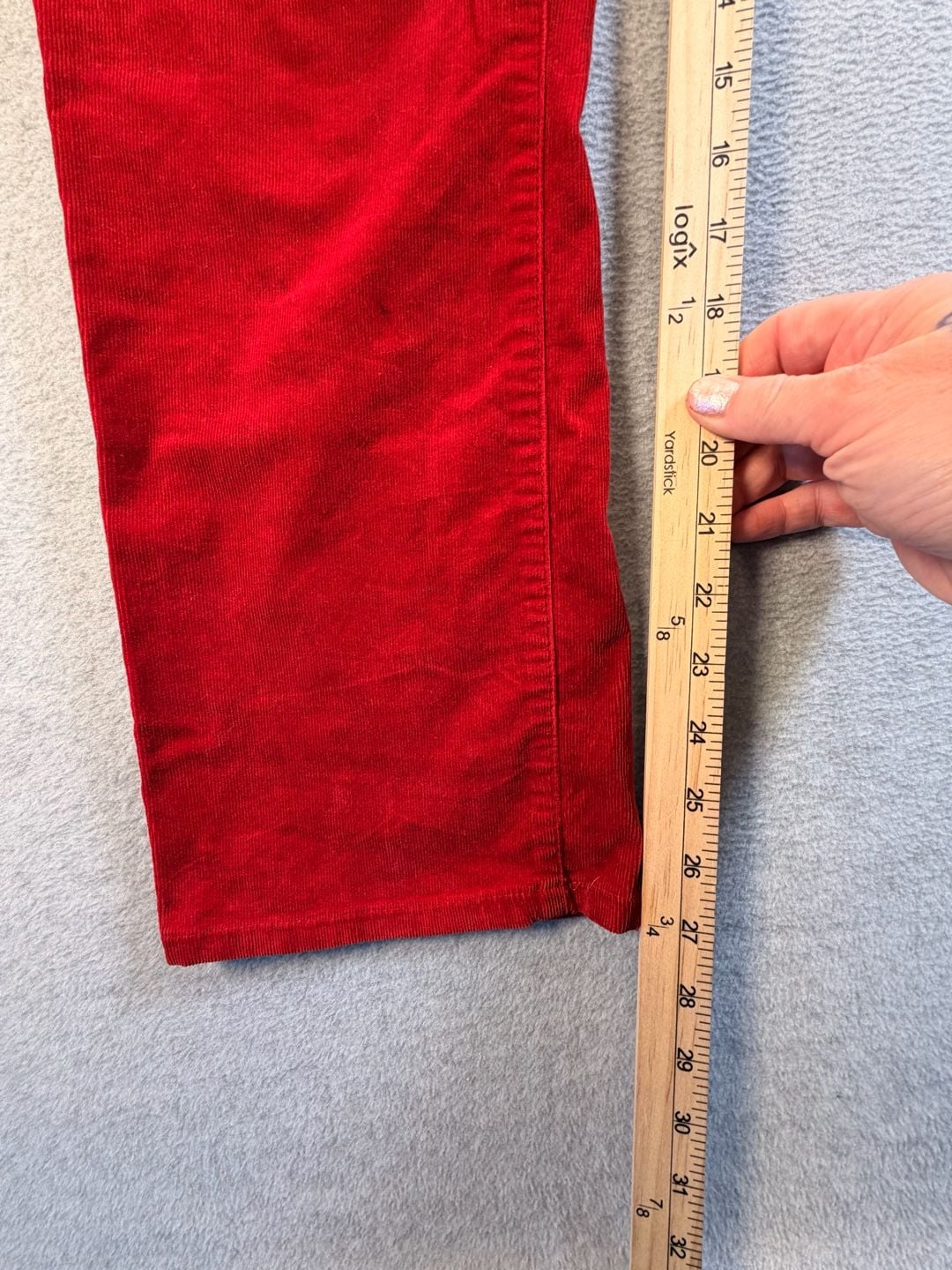 Chaps Corduroy Pants Size 8 Red Straight Leg Cotton Elastane 5