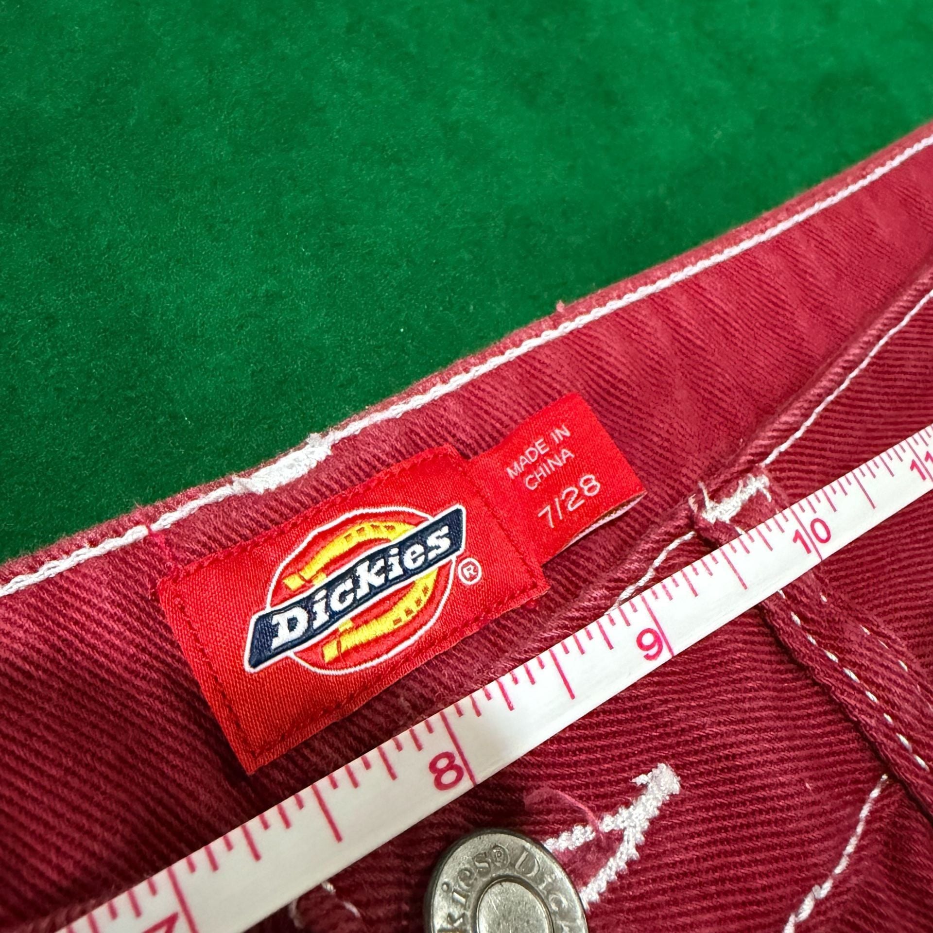 Dickies Carpenter Pants Size 7/28 Red Cotton Utility 6