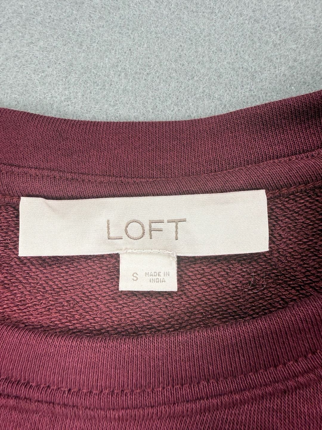 LOFT Dress Size S Burgundy Short Sleeve Bubble Hem 4