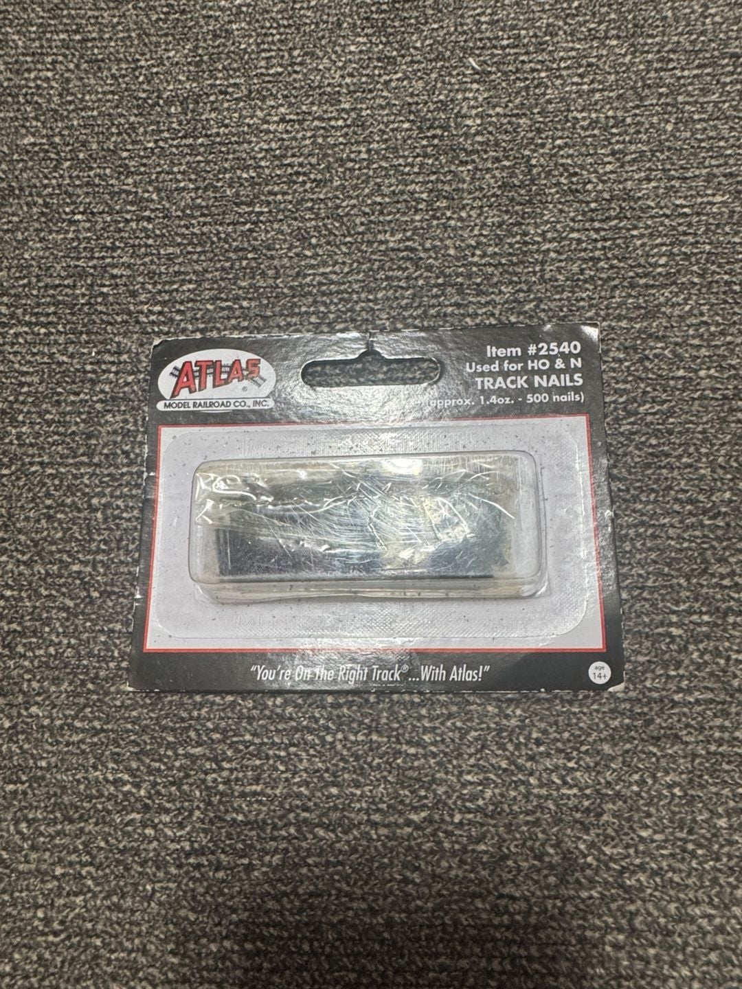 Atlas Model Railroad Track Nails Item #2540 HO & N Scale 500 Nails 1