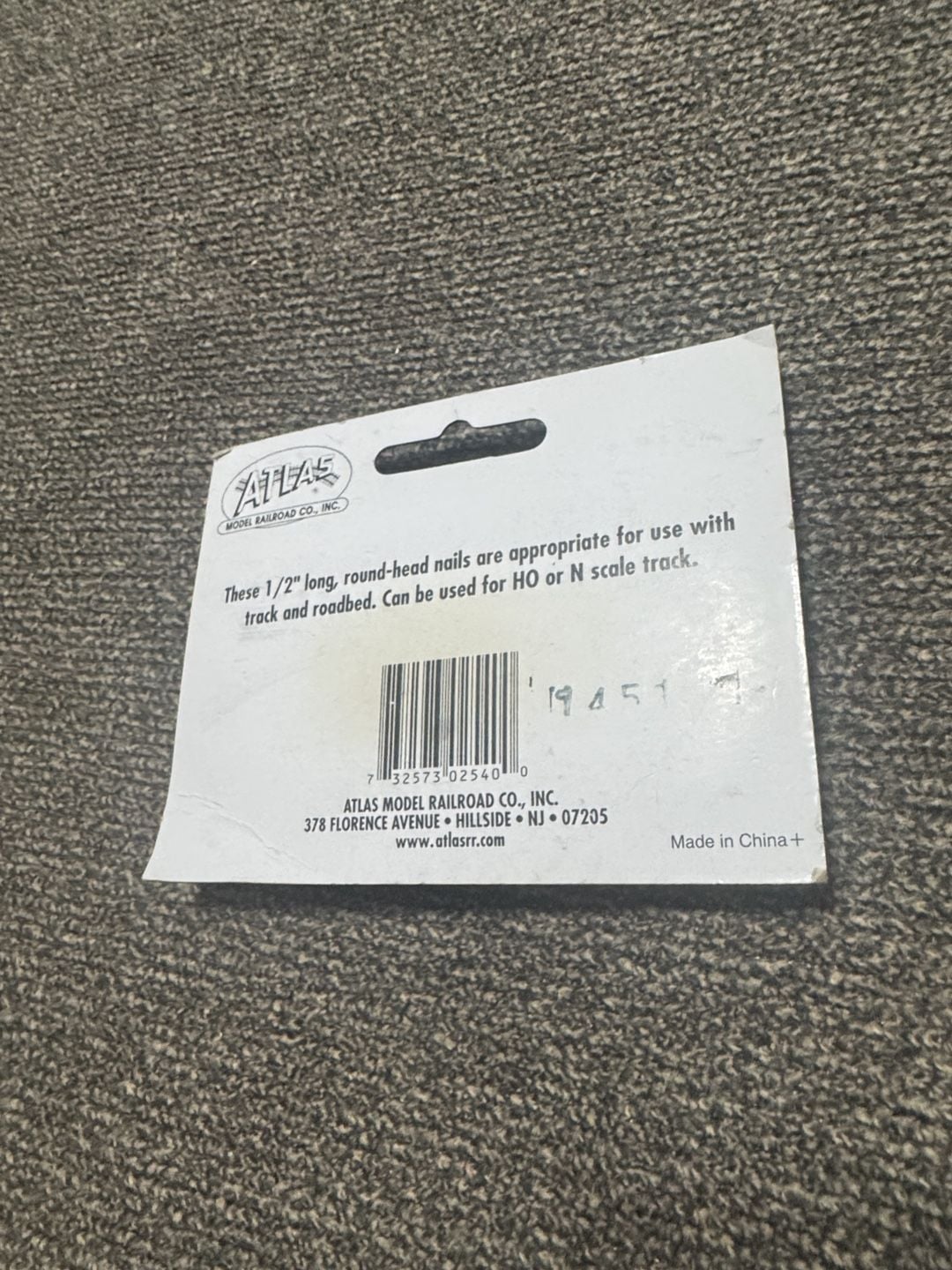 Atlas Model Railroad Track Nails Item #2540 HO & N Scale 500 Nails 4