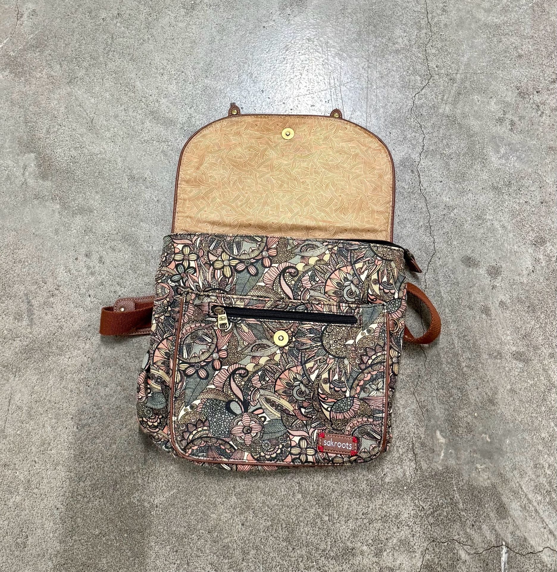 Sakroots Crossbody Bag Multi-Color Floral Canvas 8