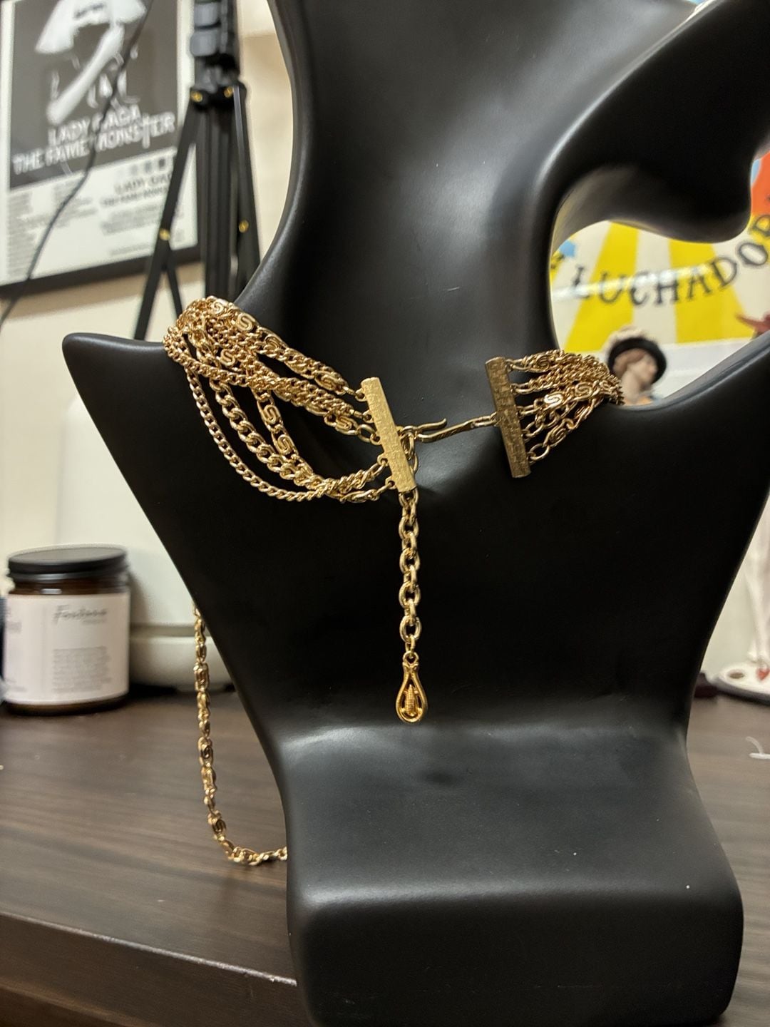 Coro Vintage Gold Tone Multi Strand Layered Chain Necklace 4
