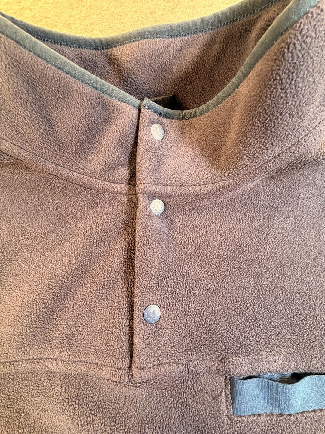 32 Degrees Heat Fleece Pullover Size L Dark Gray Blue Snap Pocket Mock Neck 4