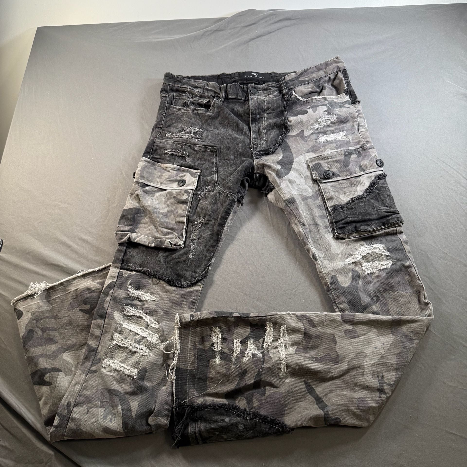 Jordan Craig Legacy Edition Ross Stacked Camo Distressed Cargo Jeans 34 2