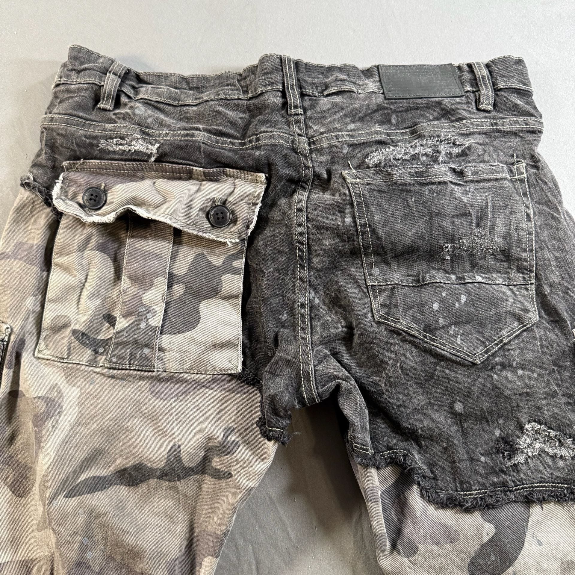 Jordan Craig Legacy Edition Ross Stacked Camo Distressed Cargo Jeans 34 12