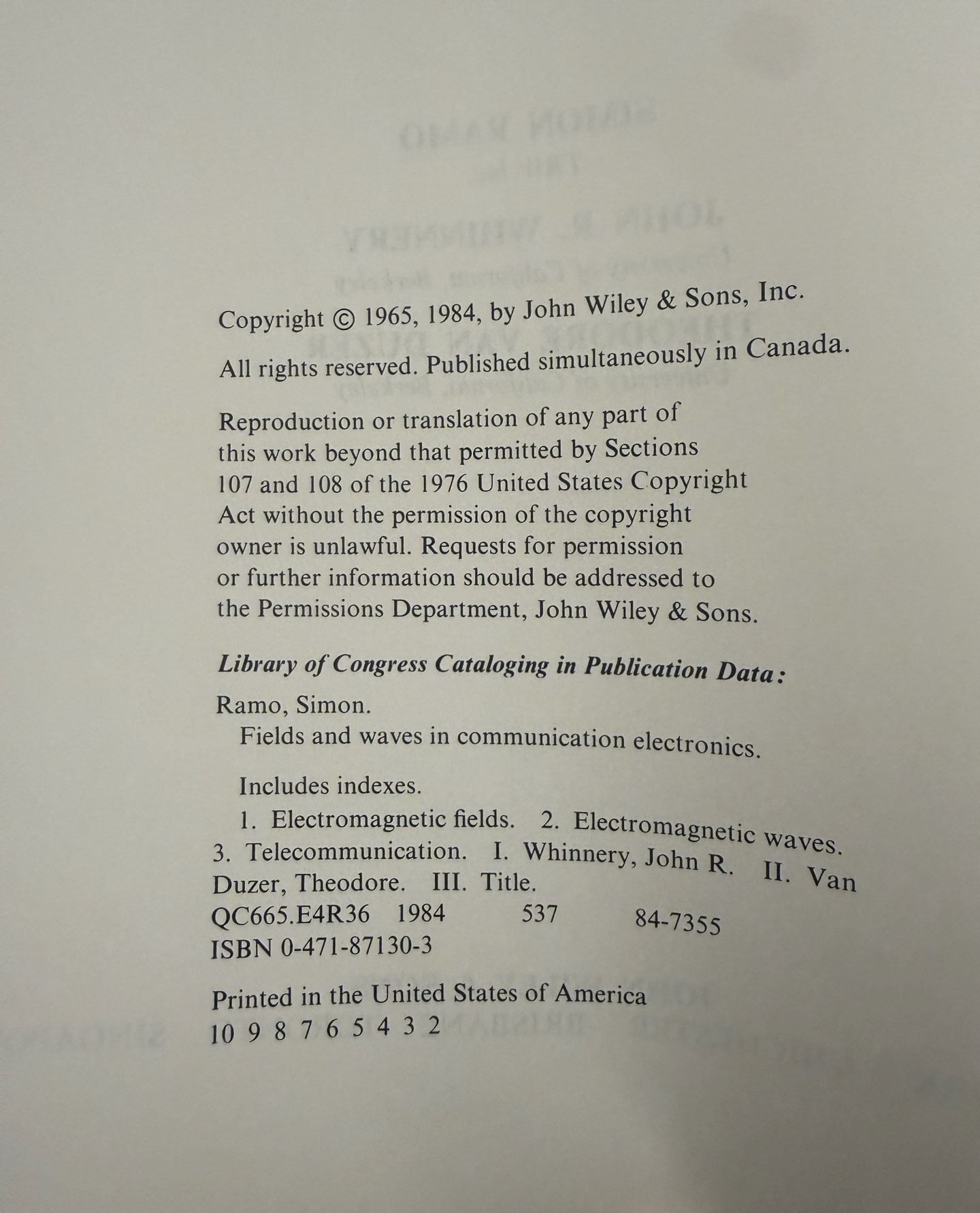 Fields and Waves in Communication Electronics Second Edition Book 3