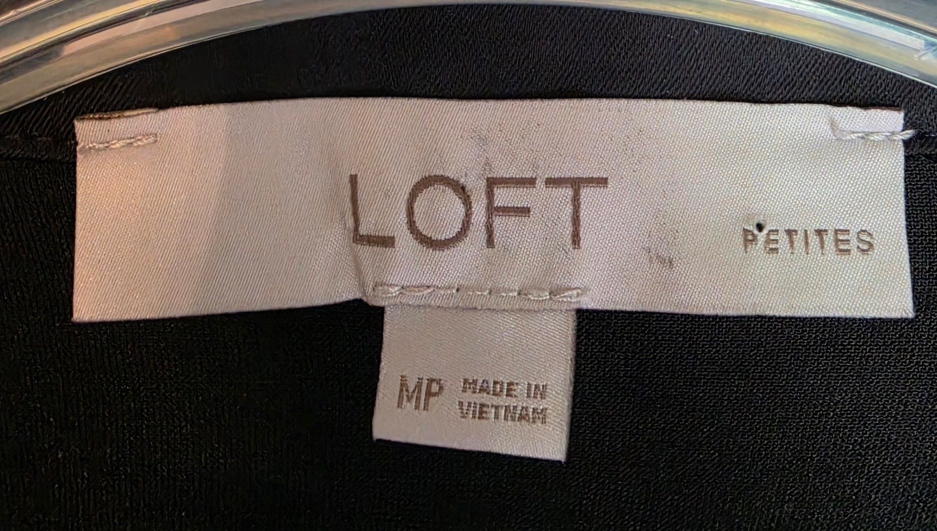 Loft Black Satin Long Sleeve Tie Front Midi Dress Sz MP 6