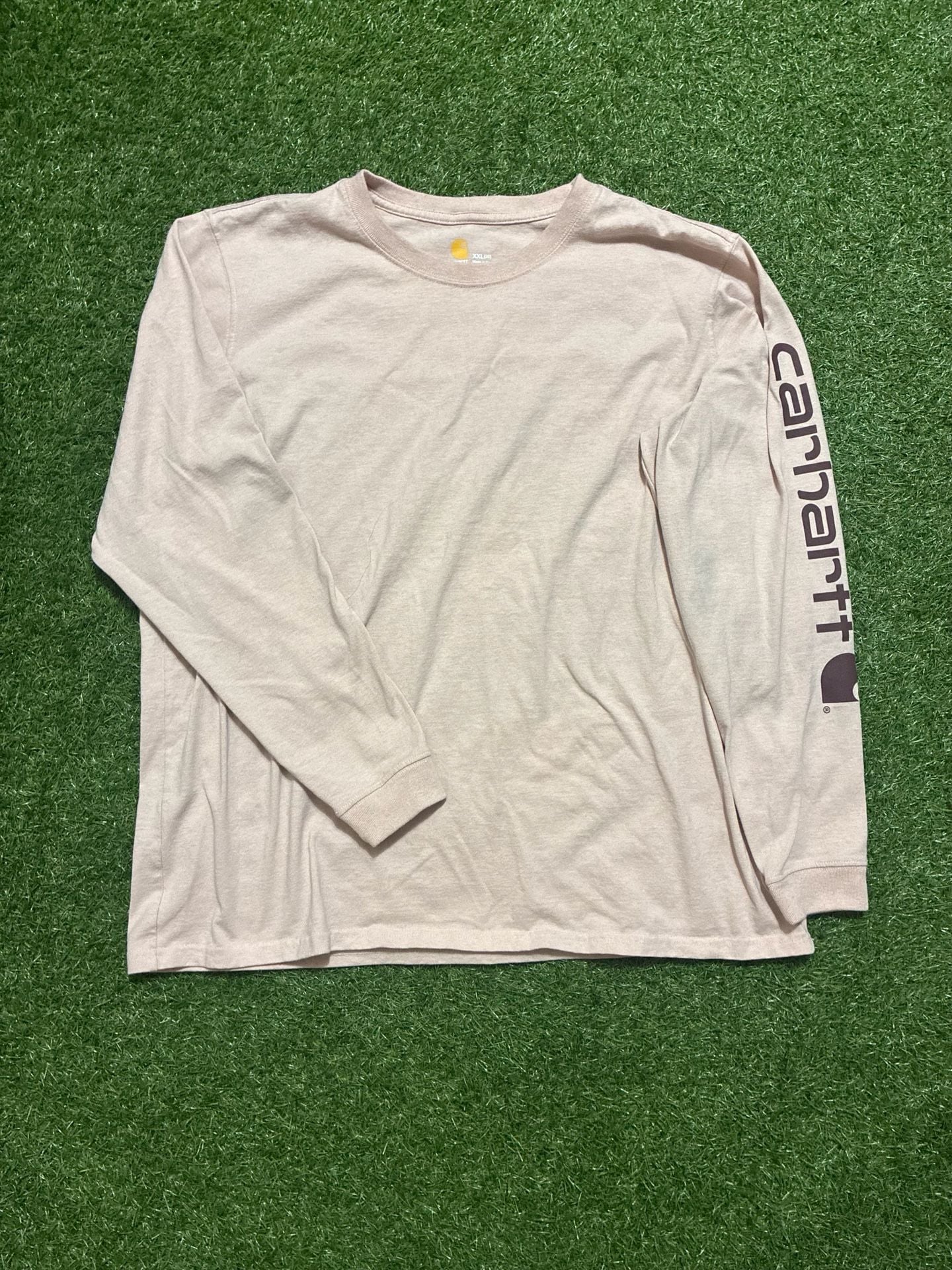 Carhartt Long Sleeve Shirt Size XXL Pink Logo Sleeve 2
