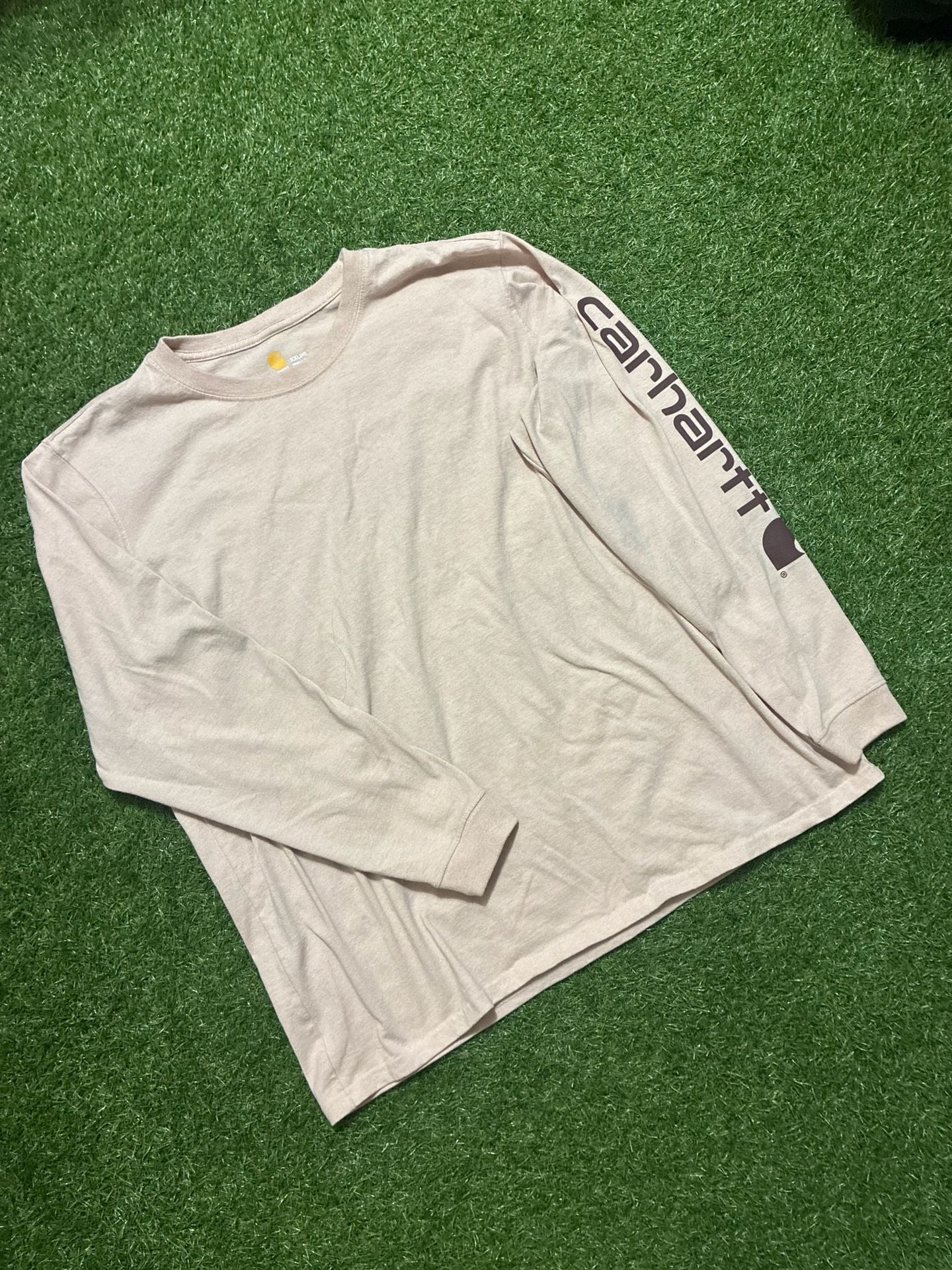Carhartt Long Sleeve Shirt Size XXL Pink Logo Sleeve 3