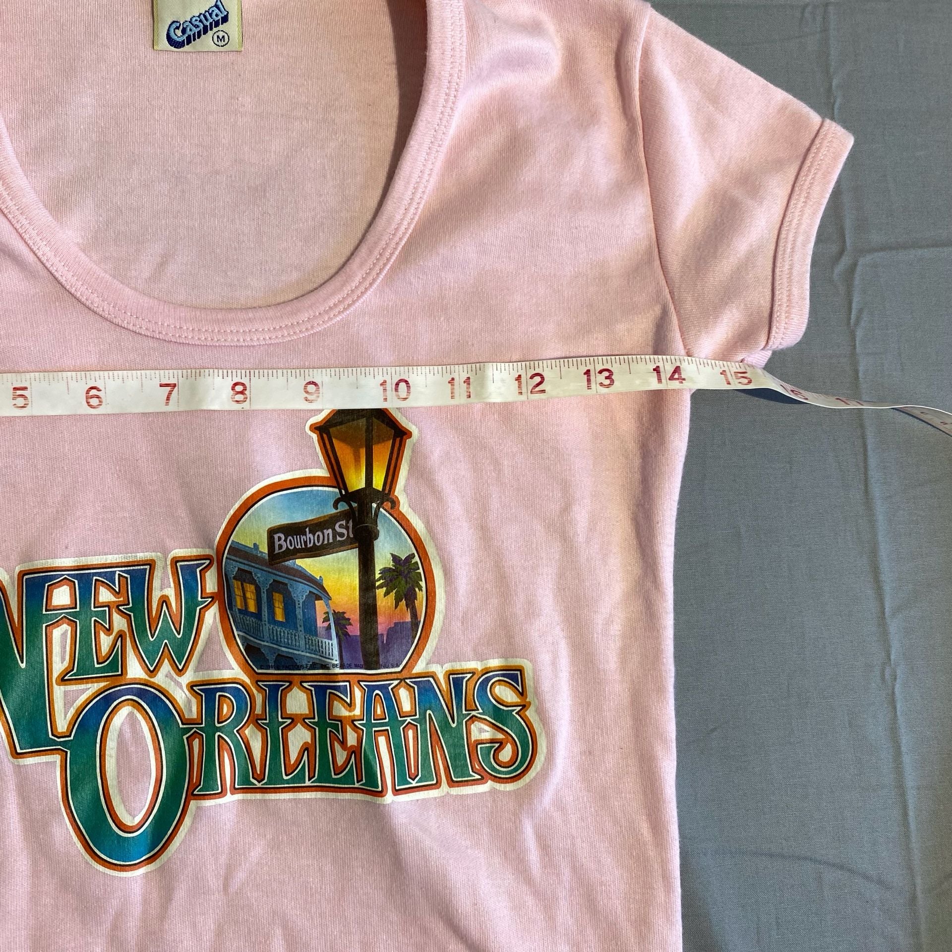Casual New Orleans Bourbon St Graphic T-Shirt Size M Pink Short Sleeve 5