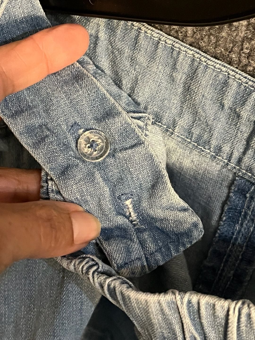 Banana Republic Boxy Topstitched Denim Crop Tank Top Size M Light Wash 003-174 9