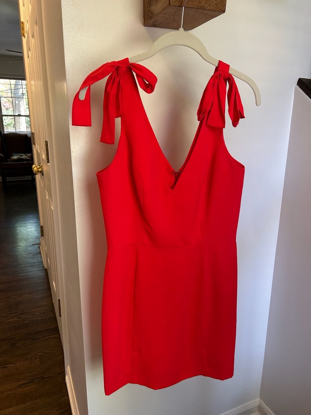 Amanda Uprichard Red Tie Strap Mini Dress Size S 2