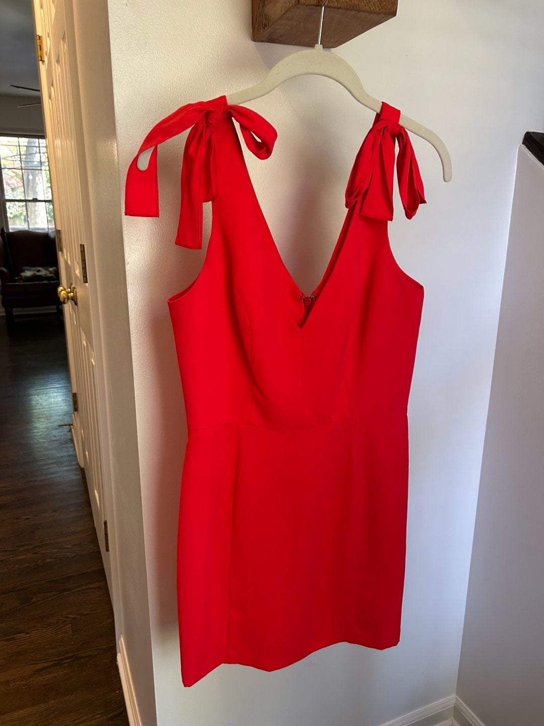 Amanda Uprichard Red Tie Strap Mini Dress Size S 3
