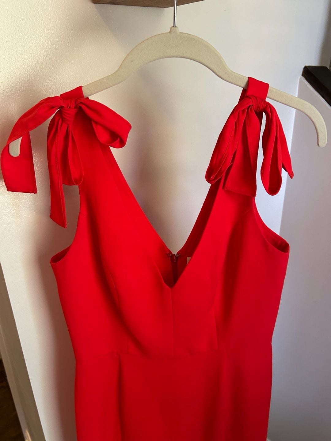 Amanda Uprichard Red Tie Strap Mini Dress Size S 4
