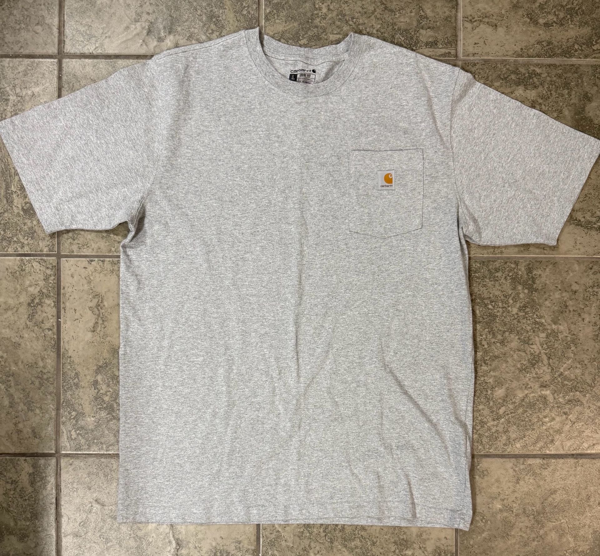 Carhartt Pocket T-Shirt Size L Tall Gray Loose Fit Short Sleeve 2