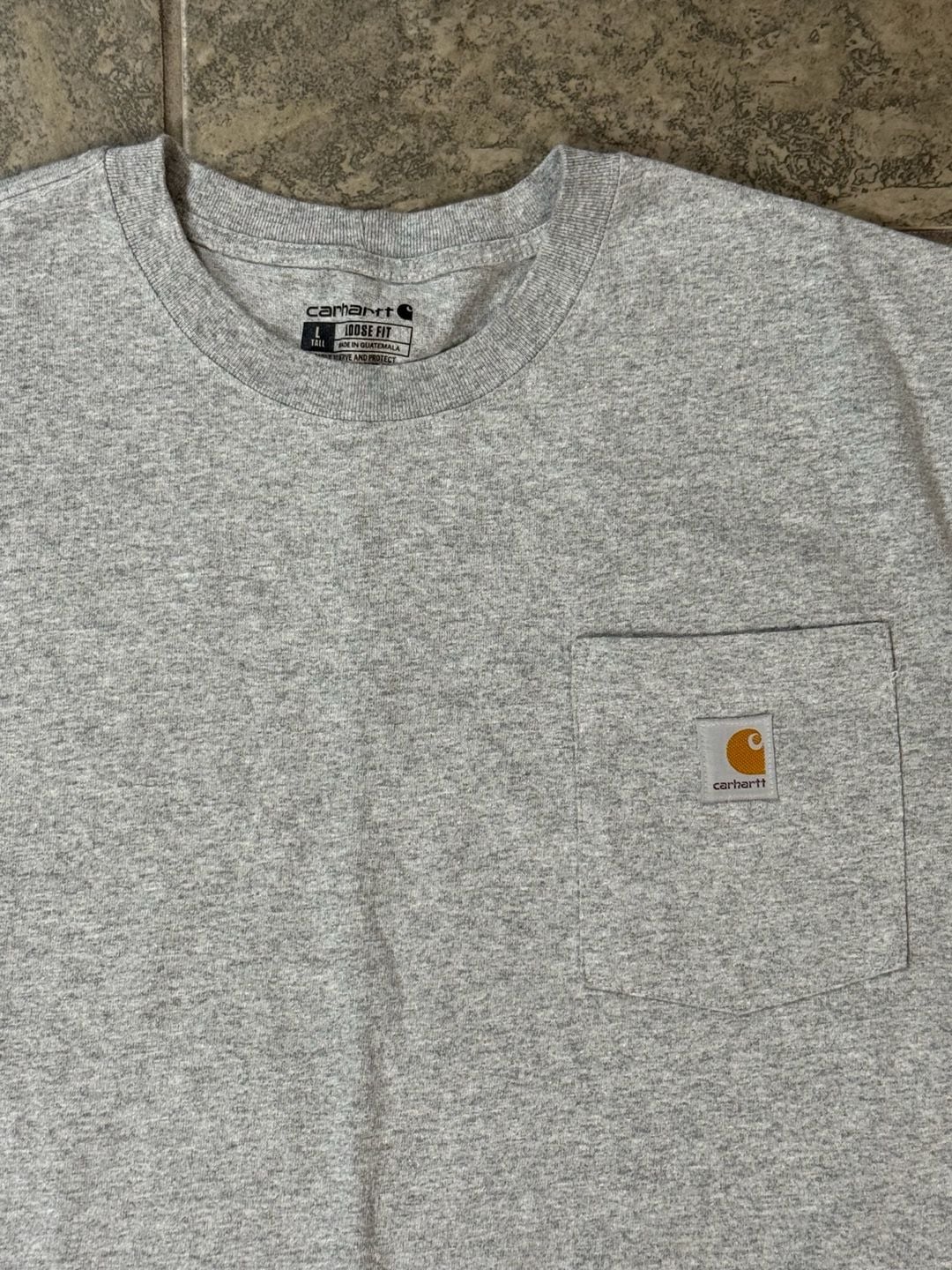 Carhartt Pocket T-Shirt Size L Tall Gray Loose Fit Short Sleeve 3