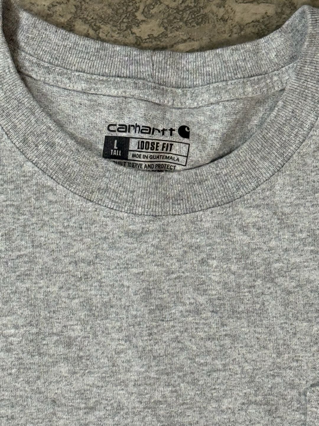 Carhartt Pocket T-Shirt Size L Tall Gray Loose Fit Short Sleeve 4