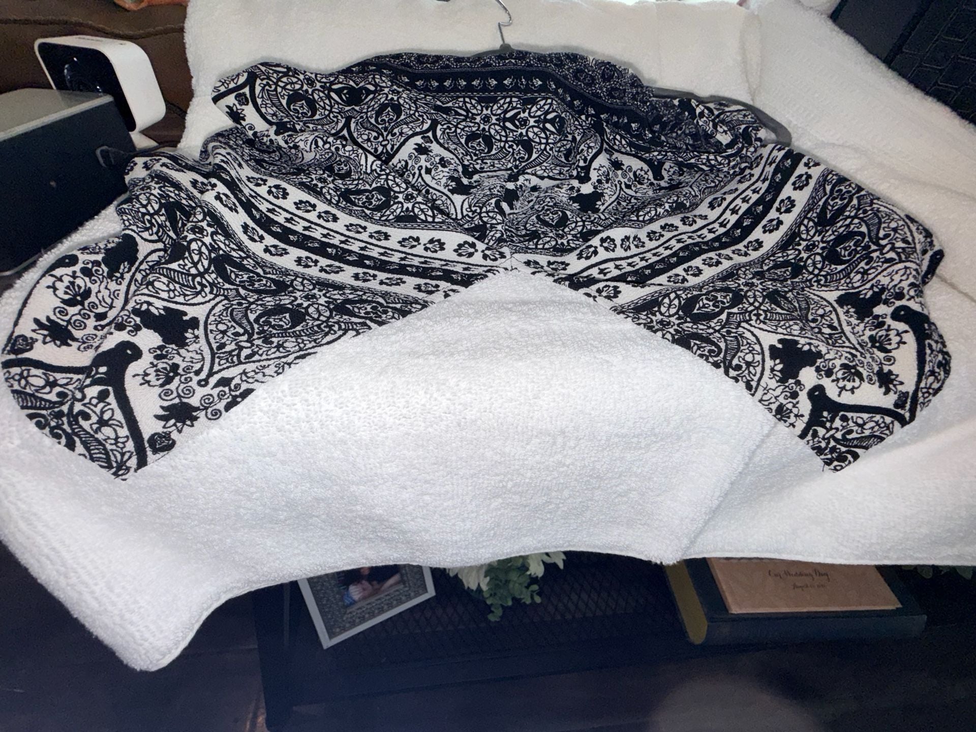 Mimi Chica Tank Top Size XS Black White Paisley Print High Neck 5