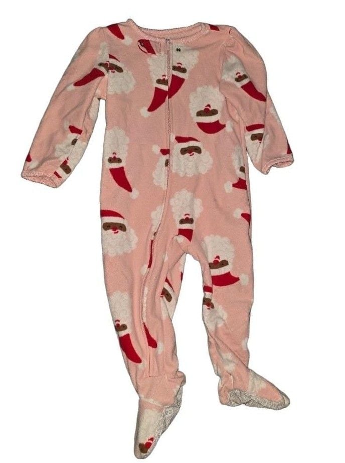 Christmas Carter's Santa Fleece Footed Pajamas Size 2T 2