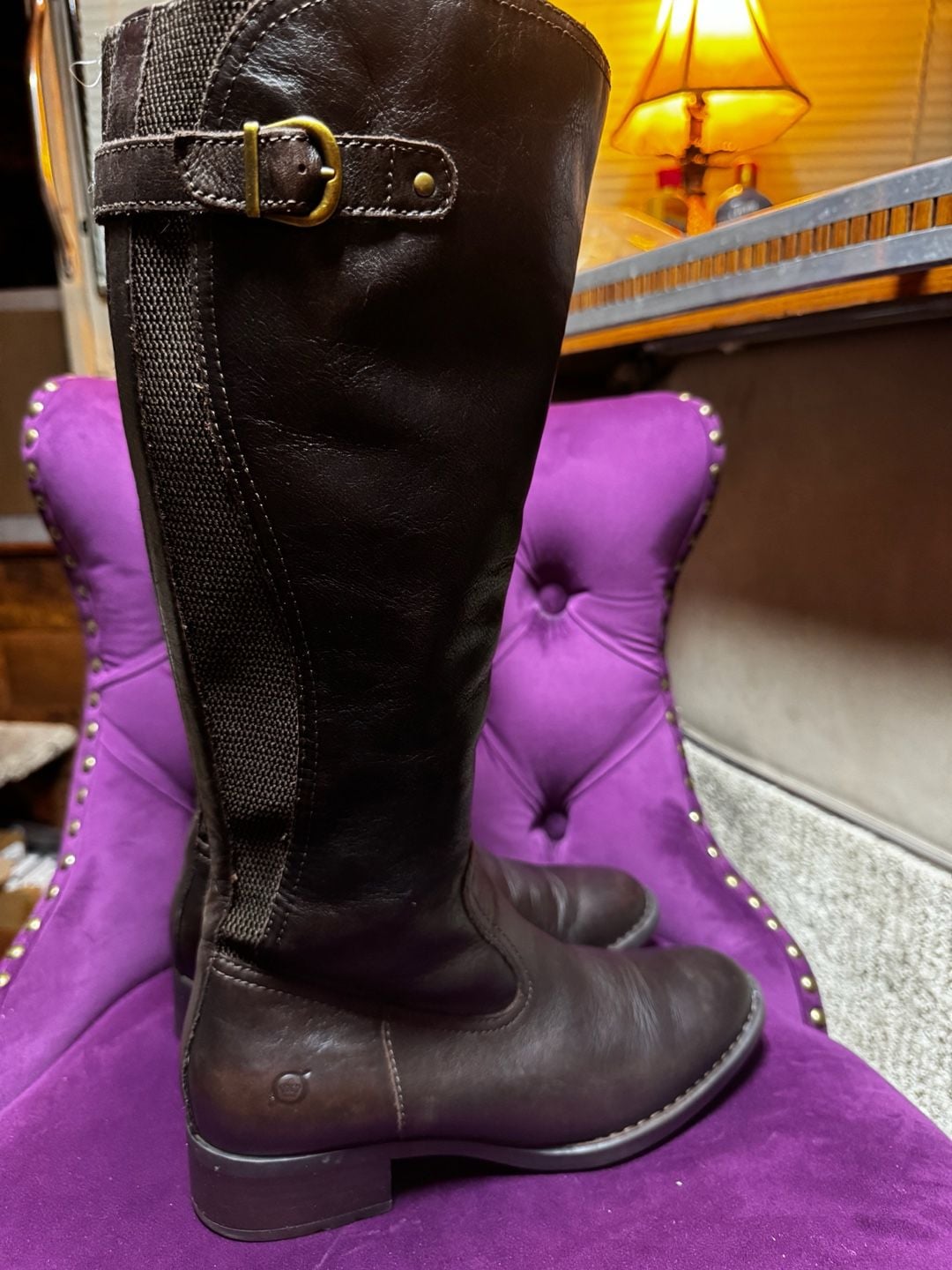 Born Carran leather knee high riding brown boots size 8 NWOT 7
