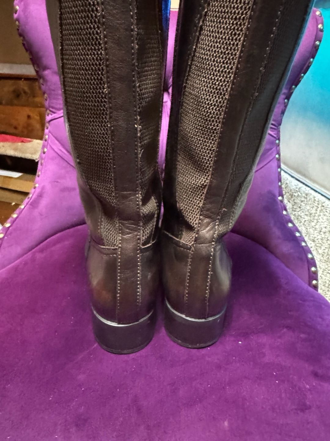 Born Carran leather knee high riding brown boots size 8 NWOT 9