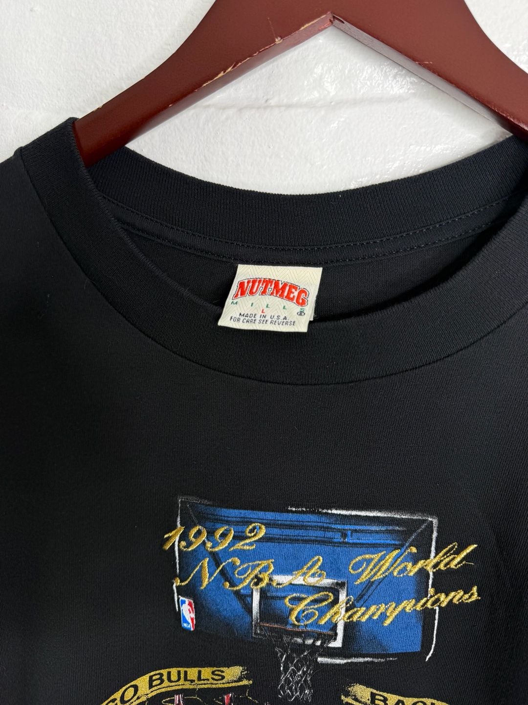 Nutmeg Mills Chicago Bulls 1992 NBA Finals T-Shirt Size L Black 5