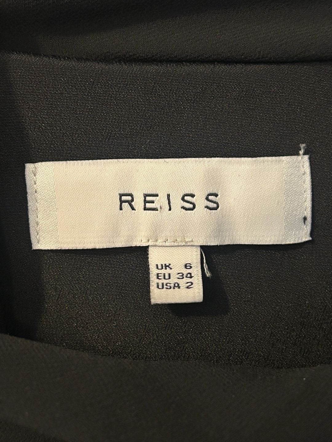 Reiss Black Chiffon Tie Neck Dress Size US 2 6