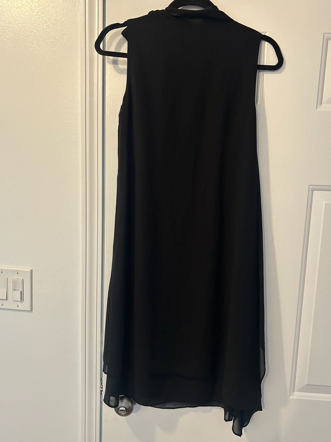 Reiss Black Chiffon Tie Neck Dress Size US 2 7
