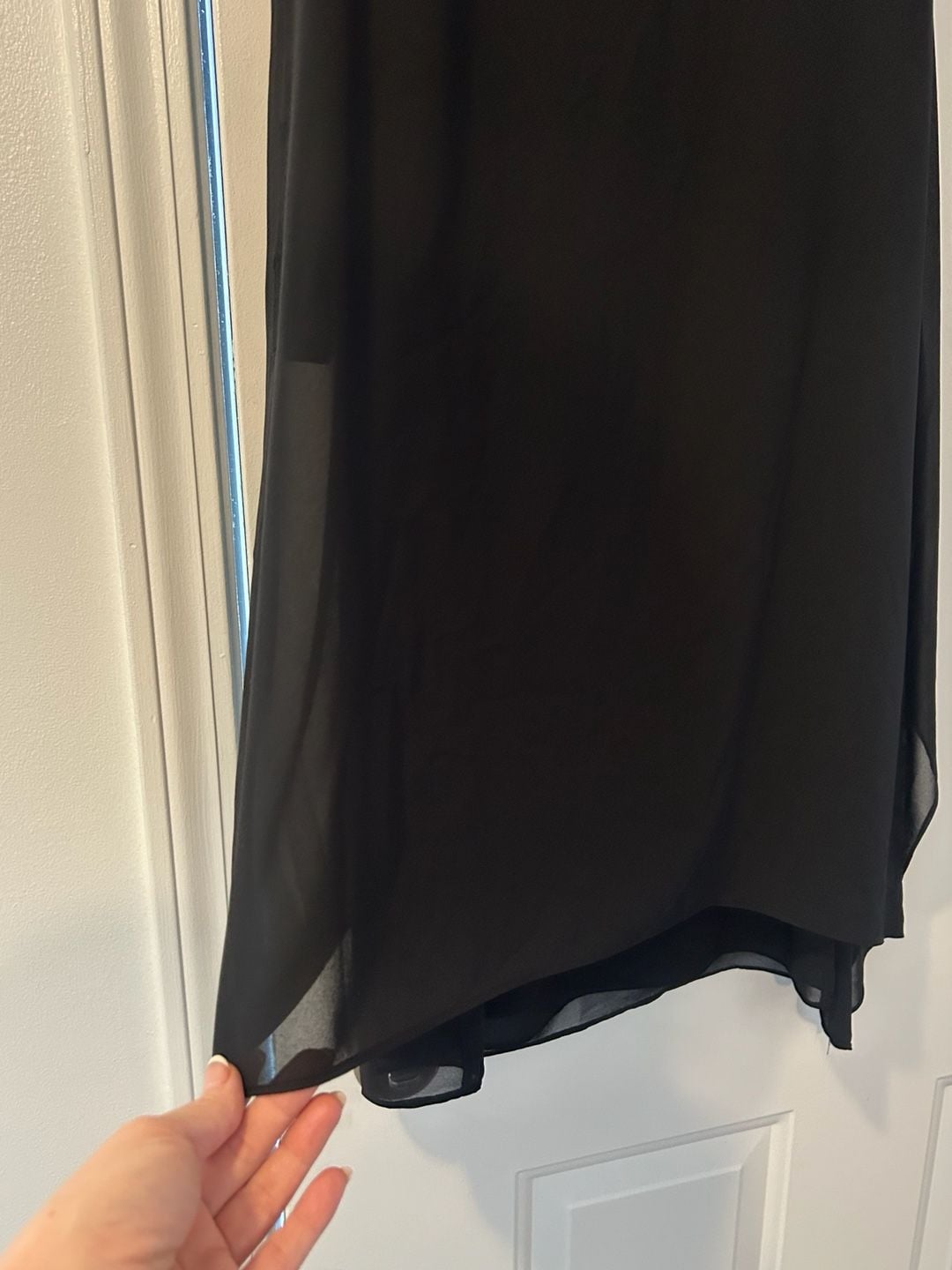 Reiss Black Chiffon Tie Neck Dress Size US 2 8