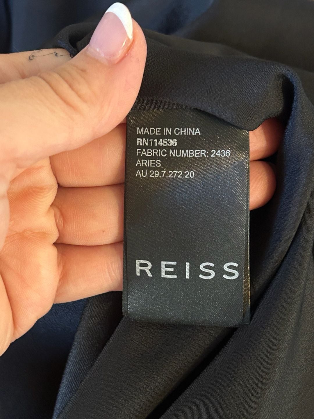 Reiss Black Chiffon Tie Neck Dress Size US 2 9