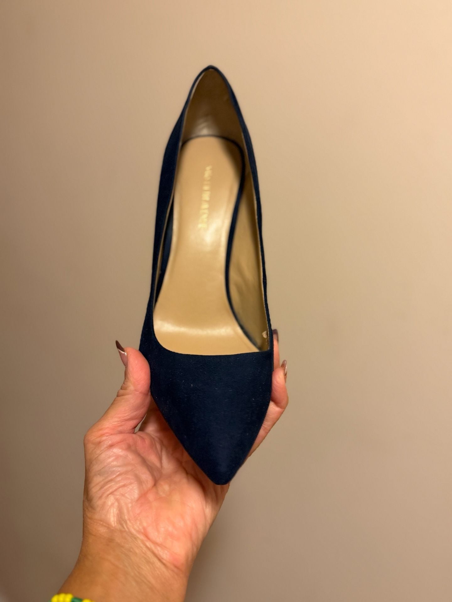 Saks Fifth Avenue Pumps Size 8M Navy Blue Suede Stiletto Heels 2